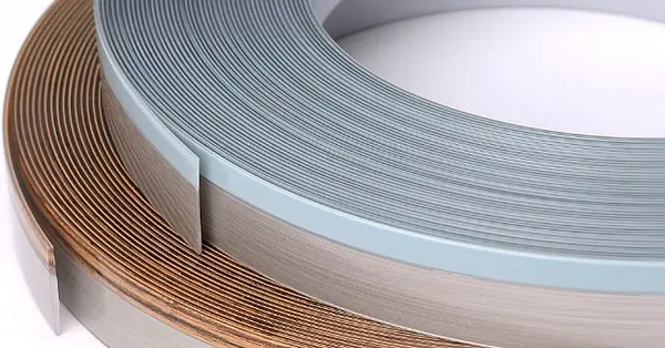 Acrylic edge banding strips with transparent crystal-like appearance